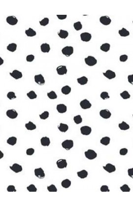 68. Stof Zwart (Off) White Painted dots